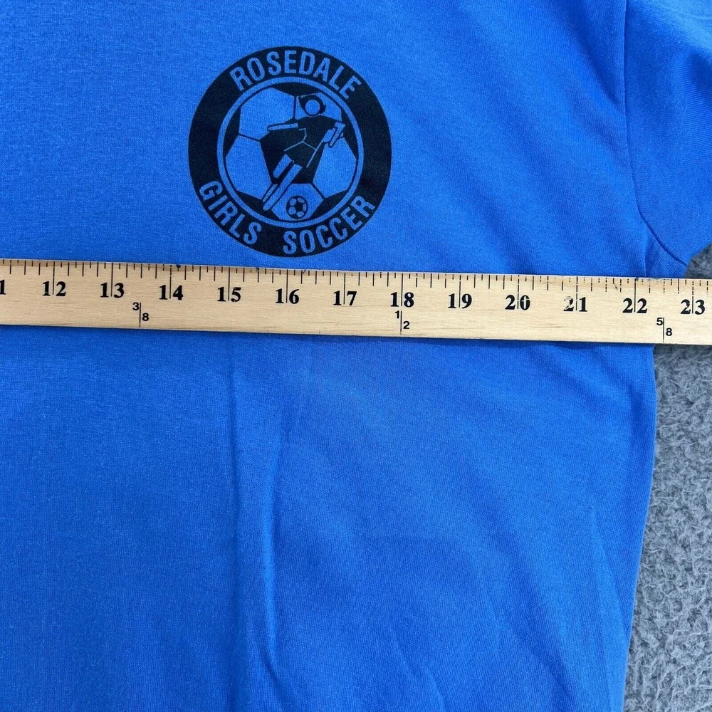 Vintage RUSSELL ATHLETIC T-Shirt Mens XL USA Rosedale Girls Soccer Single Stitch
